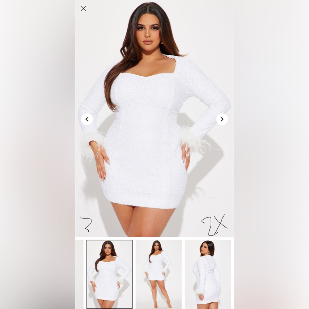 NWOT Sequin Feather Dress